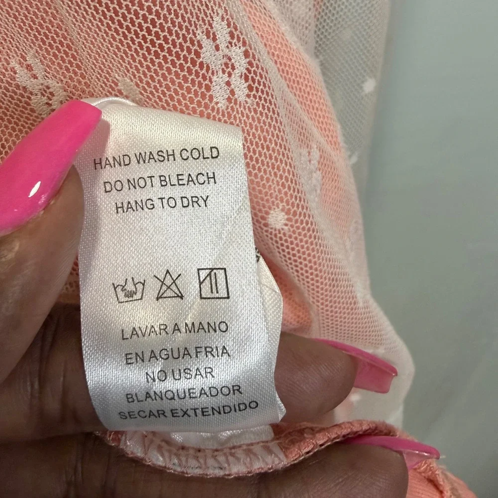 Altar's State Pink White Lace Sleeveless‎ Zipper Dress Medium Soft Girl Cottage